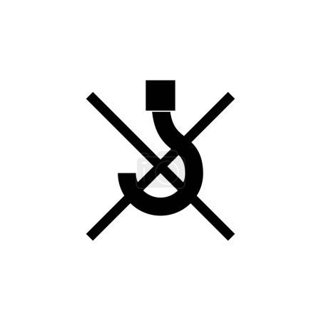 VERWENDEN SIE NICHT HAKEN - PACKAGING flat vector icon. Einfaches massives Symbol isoliert auf weißem Hintergrund. Keine Haken als Designvorlage für Web- und mobile UI-Elemente verwenden