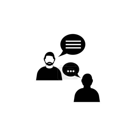 Illustration for Speaking People, Talking Chat flat vector icon. Simple solid symbol isolated on white background. Speaking People, Talking Chat sign design template for web and mobile UI element - Royalty Free Image