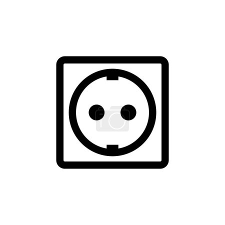 Das flache Vektor-Symbol der Steckdose. Einfaches massives Symbol isoliert auf weißem Hintergrund. Power Socket Sign Design Template für Web- und mobile UI-Elemente