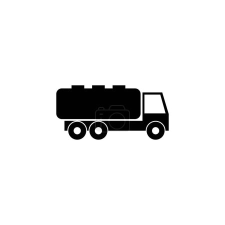 Gasoline Fuel Truck flat vector icon. Simple solid symbol isolated on white background. Gasoline Fuel Truck sign design template for web and mobile UI element