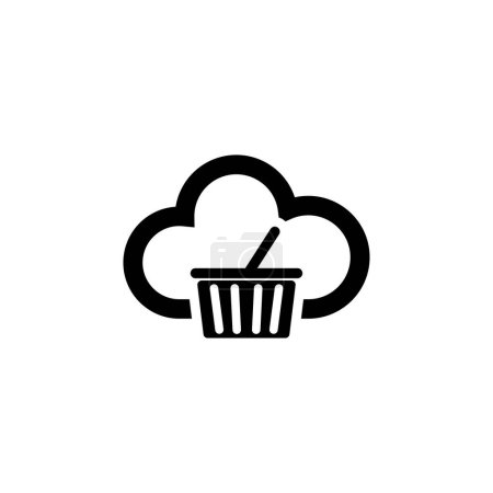Buy Cloud Storage flat vector icon. Simple solid symbol isolated on white background. Buy Cloud Storage sign design template for web and mobile UI element