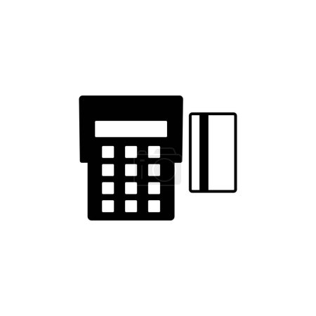Carte de crédit Payez POS Terminal plat vecteur icône. Symbole solide simple isolé sur fond blanc. Modèle de conception de panneau de terminal de point de vente de carte de crédit pour l'élément d'interface Web et mobile