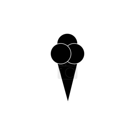 Téléchargez les illustrations : Icône de crème glacée vecteur plat icône. Symbole solide simple isolé sur fond blanc. Modèle de conception de panneau de cône de crème glacée pour élément d'interface utilisateur Web et mobile - en licence libre de droit
