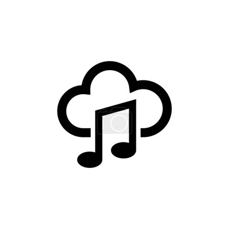 Foto de Cloud Music Note icono de vector plano. Símbolo sólido simple aislado sobre fondo blanco. Plantilla de diseño de signos Cloud Music Note para elementos de interfaz de usuario web y móvil - Imagen libre de derechos