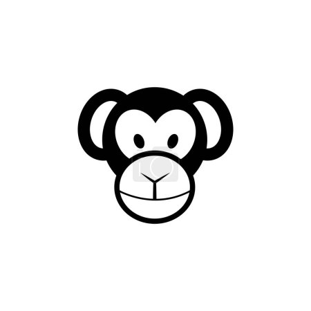 Foto de Monkey Face icono de vector plano. Símbolo sólido simple aislado sobre fondo blanco. Plantilla de diseño de signo de cara mono para elemento de interfaz de usuario web y móvil - Imagen libre de derechos