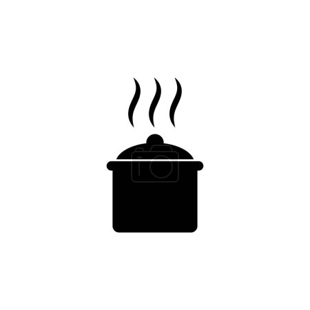Boiling Cooking Pan icono de vector plano. Símbolo sólido simple aislado sobre fondo blanco. Plantilla de diseño de signo de cocina hirviendo para elemento de interfaz de usuario web y móvil
