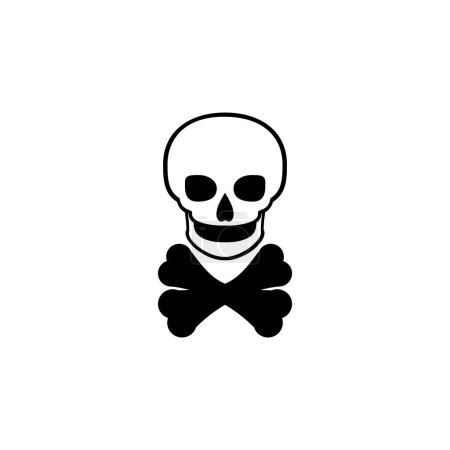Foto de Death Skull with Crossbones flat vector icon (en inglés). Símbolo sólido simple aislado sobre fondo blanco. Death Skull con plantilla de diseño de letreros Crossbones para elemento de interfaz de usuario web y móvil - Imagen libre de derechos