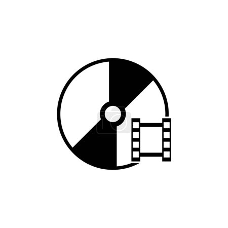 Disc Film, Video CD DVD Flachvektorsymbol. Einfaches massives Symbol isoliert auf weißem Hintergrund. Disc Film, Video CD DVD Sign Design Template für Web und mobiles UI Element