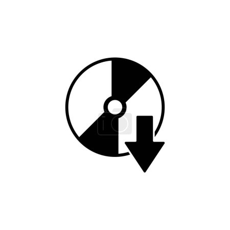 Disc Eject, CD DVD Flachvektorsymbol. Einfaches massives Symbol isoliert auf weißem Hintergrund. Disc Eject, CD-DVD-Sign-Design-Vorlage für Web- und mobile UI-Elemente