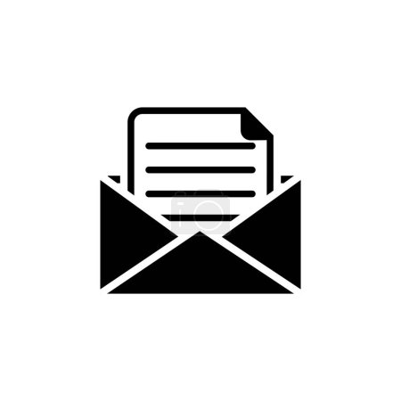 Flaches Vektorsymbol für Briefumschläge öffnen. Einfaches massives Symbol isoliert auf weißem Hintergrund. Open Mail Envelope Sign Design Template für Web- und mobile UI-Elemente