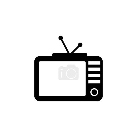 Fernseher, Flachbildfernseher. Einfaches massives Symbol isoliert auf weißem Hintergrund. TV, Design-Vorlage für Fernsehschilder für Web- und mobile Benutzeroberflächen