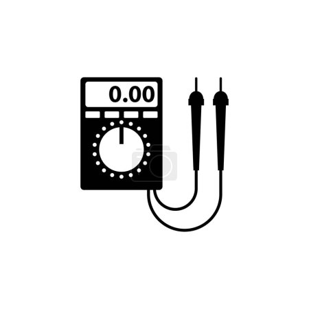 Digitales Multimeter, Elektrisches Voltmeter flaches Vektorsymbol. Einfaches massives Symbol isoliert auf weißem Hintergrund. Digital Multimeter Electric Voltmeter Sign Design Template für Web und mobiles UI Element