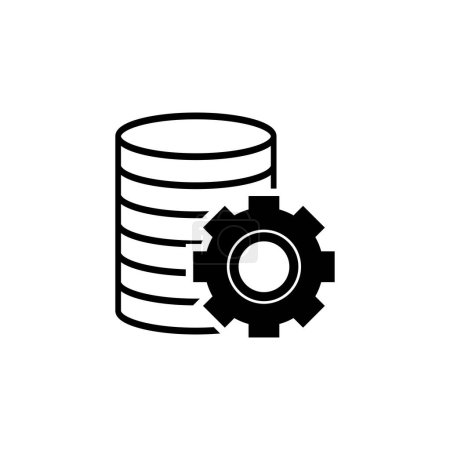Database Center, Data Server Settings flat vector icon. Einfaches massives Symbol isoliert auf weißem Hintergrund. Database Center, Data Server Settings unterzeichnen Designvorlage für Web- und mobile UI-Elemente