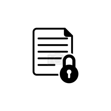 Gesperrtes Dokument flaches Vektorsymbol. Einfaches massives Symbol isoliert auf weißem Hintergrund. Locked Document Sign Design Template für Web- und mobile UI-Elemente