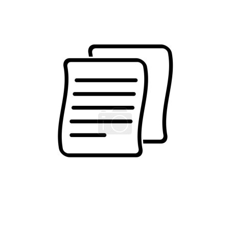 Papierkopierdatei, Dokument Solid Flat Vector Icon Isoliert auf weißem Hintergrund.