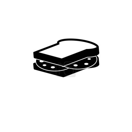 Foto de Sandwich con queso y salchicha sólida plana Vector icono aislado sobre fondo blanco. - Imagen libre de derechos