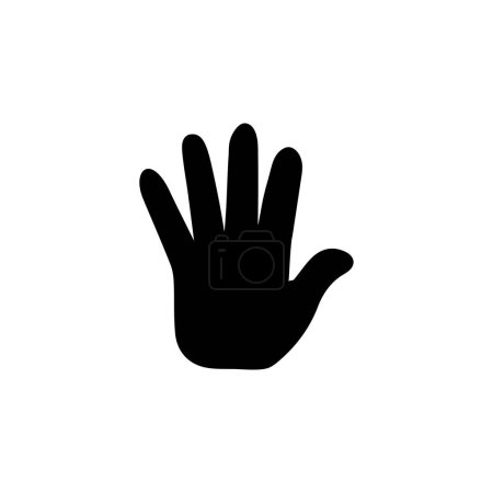 Foto de Icono plano sólido del vector de la mano de la parada aislado en fondo blanco. - Imagen libre de derechos