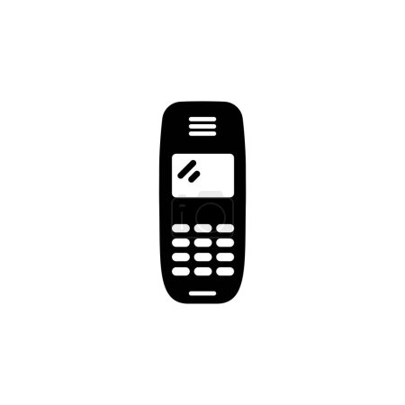 Foto de Icono del vector plano sólido del teléfono móvil aislado sobre fondo blanco. - Imagen libre de derechos