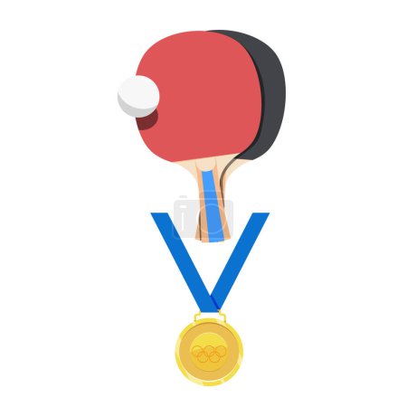 vector, illustration, drawings, sports, tennis, ping pong, ping pong medal for first place