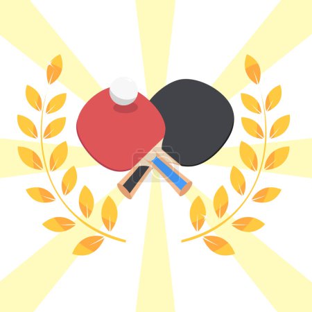 vector, illustration, drawings, sports, tennis, ping pong,  ping pong winner's wreath