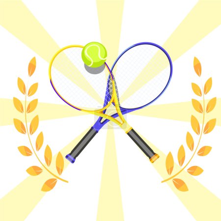 vector, illustratior, drawings, sports, tennis winner's wreath, tennis, rackets