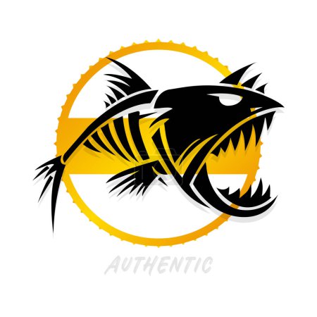 Illustration for Bass Fish. Great for Tattos and Decal of your Boat or Trucks. - Royalty Free Image