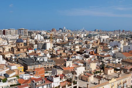 Photo for View of the Panorama and Houses of Valencia from the Top of the Miguelete Tower, Valencia, Spain. - Royalty Free Image