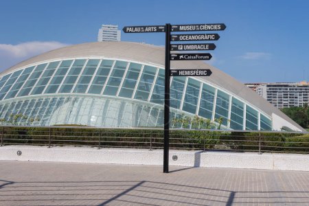 Photo for Directional Signs for Major Attractions in Valencia, Spain. - Royalty Free Image