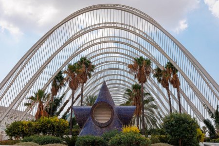 Photo for Exterior Structure of the Umbracle Modern Building with its greenery in Valencia, Spain. - Royalty Free Image