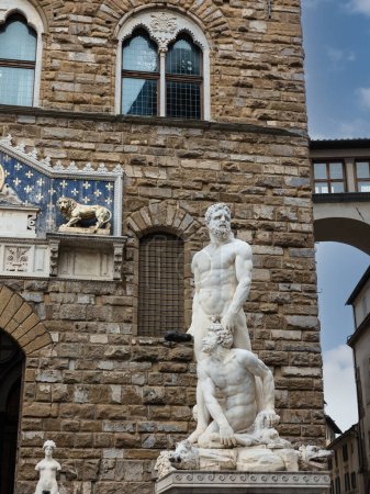 Statue of Hercules and Cacus in Piazza della Signoria in Florence, Italy.