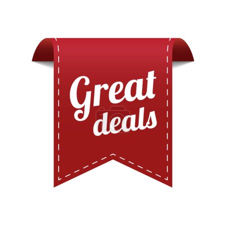 Illustration for Great deals red banner vector design - Royalty Free Image