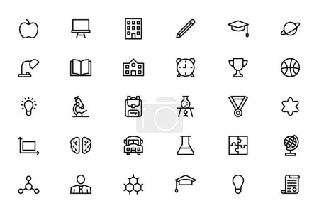 Illustration for Education school science training institute icons - Royalty Free Image