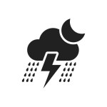 Weather season icon with cloud, rain, thunder flash and sun