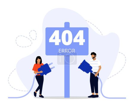 Website im Aufbau Konzept, Zeigt 404 Internet-Verbindung Problemnachricht, Geeignet für Zielseite, Benutzeroberfläche, Web, App-Intro-Karte, Leitartikel, Flyer und Banner