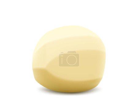 Foto de Patata pelada cruda para alimentos cocidos, aislada sobre fondo blanco. Ilustración realista del vector 3d - Imagen libre de derechos