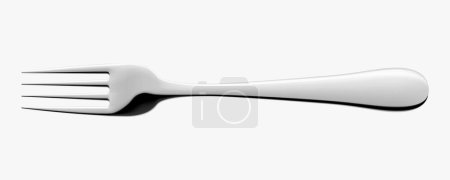 Photo for Silver fork. Stainless steel glossy metal fork, isolated on white background. Kitchenware Mockup. Realistic 3d vector illustration. Kitchen utensils for eating, tableware for restaurant serving - Royalty Free Image