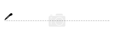 Photo for A clerical knife cuts the markup in the form of a dotted line. cut to mark. flat vector illustration. - Royalty Free Image