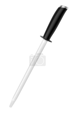 Foto de Sacapuntas con mango negro aislado sobre fondo blanco. ilustración realista vector 3d. maqueta de utensilios de cocina - Imagen libre de derechos