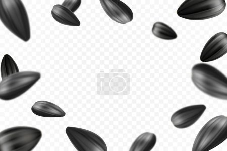 Ilustración de Sunflower seeds isolated seamless vector pattern. Realistic shelled seeds isolated on white background. - Imagen libre de derechos