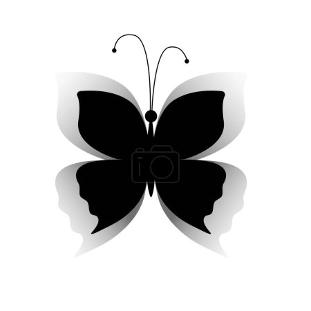Illustration for Butterfly icon button, vector sign, symbol, logo, illustration, editable stroke, flat design style isolated on white linear pictogram - Royalty Free Image