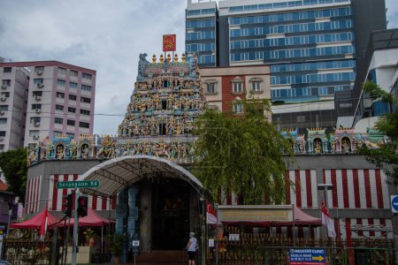 Photo for Singapore, Singapore  30 August 2022,  The Sri Veeramakaliamman Hindu Temple in the Little India district of Singapore - Royalty Free Image