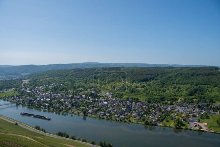 La vista desde arriba de "Wehlen", un distrito de Bernkastel-Kues