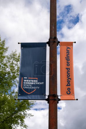 Photo for Danbury, CT - May 3, 2023: Western Connecticut State University banner with "Go beyond ordinary" - Royalty Free Image
