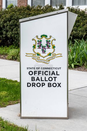 Photo for Bethel, CT - May 3, 2023: State of Connecticut Official Ballot Drop Box - Royalty Free Image