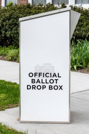 Photo for Plain white ballot box with text Official Ballot Drop Box - Royalty Free Image