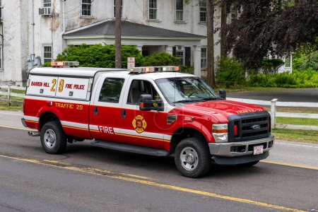 Photo for Fort Washington, PA - June 3, 2023: The Barren Hill Fire Police Traffic 29 vehicle is a 2008 Ford F350 6.4L diesel for the Barren Hill Volunteer Fire Company serving Whitemarsh Township. - Royalty Free Image