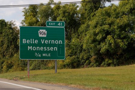 salida 41 de la I-70 hacia PA-906 hacia Belle Vernon y Monessen, Pennsylvania