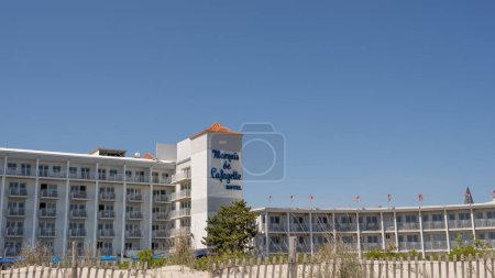 Photo for Cape May, NJ - May 21, 2024: The Marquis de Lafayette Hotel is located directly across from the beach. - Royalty Free Image