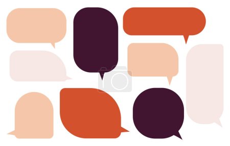 Illustration for Set speech bubbles on white background. chat box or chat vector square and doodle message or communication icon Cloud speaking for comics and minimal message dialog - Royalty Free Image
