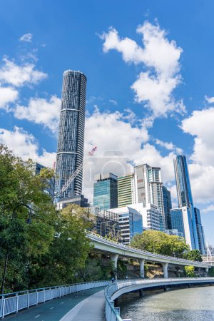 Photo for Brisbane city view from the Bicentennial Bikeway. Queensland, Australia. - Royalty Free Image